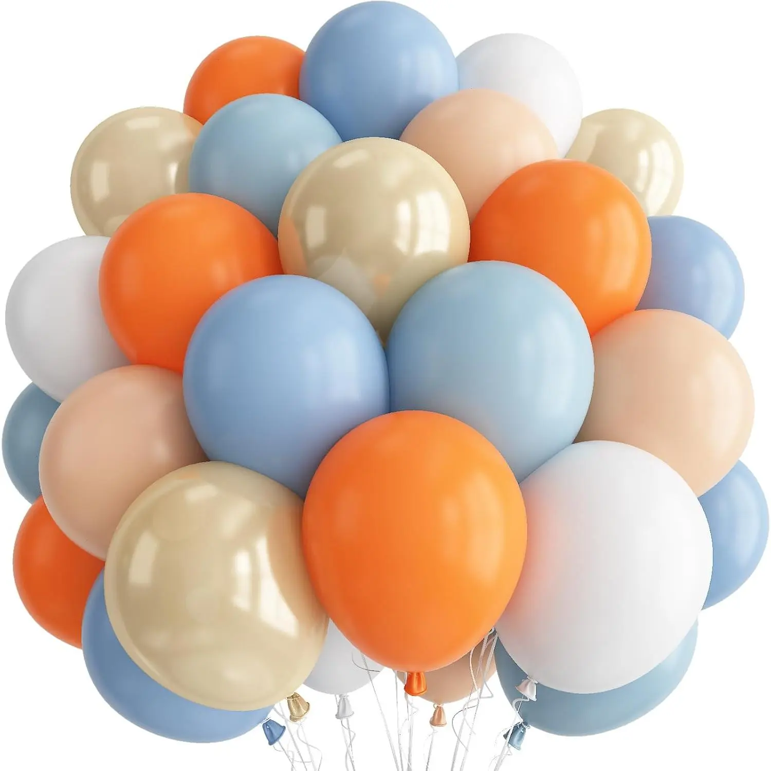 Blue and Orange  Shower Balloons Desorations, Pastel Dusty Blue Orange Nude Light  Latex Balloons Set for  Birthday  Shower Graduation Summer Beach Pool Carnival  Party Decor