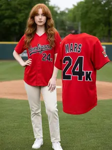 Hooligans Mars Baseball Baseball Jersey Jersey, Print Mars 24K Jersey Shirt, Vintage Casual Unisex Jersey Shirt for Men & Women, Baseball Jersey for Men and Women, Baseball Jersey Style Full Print