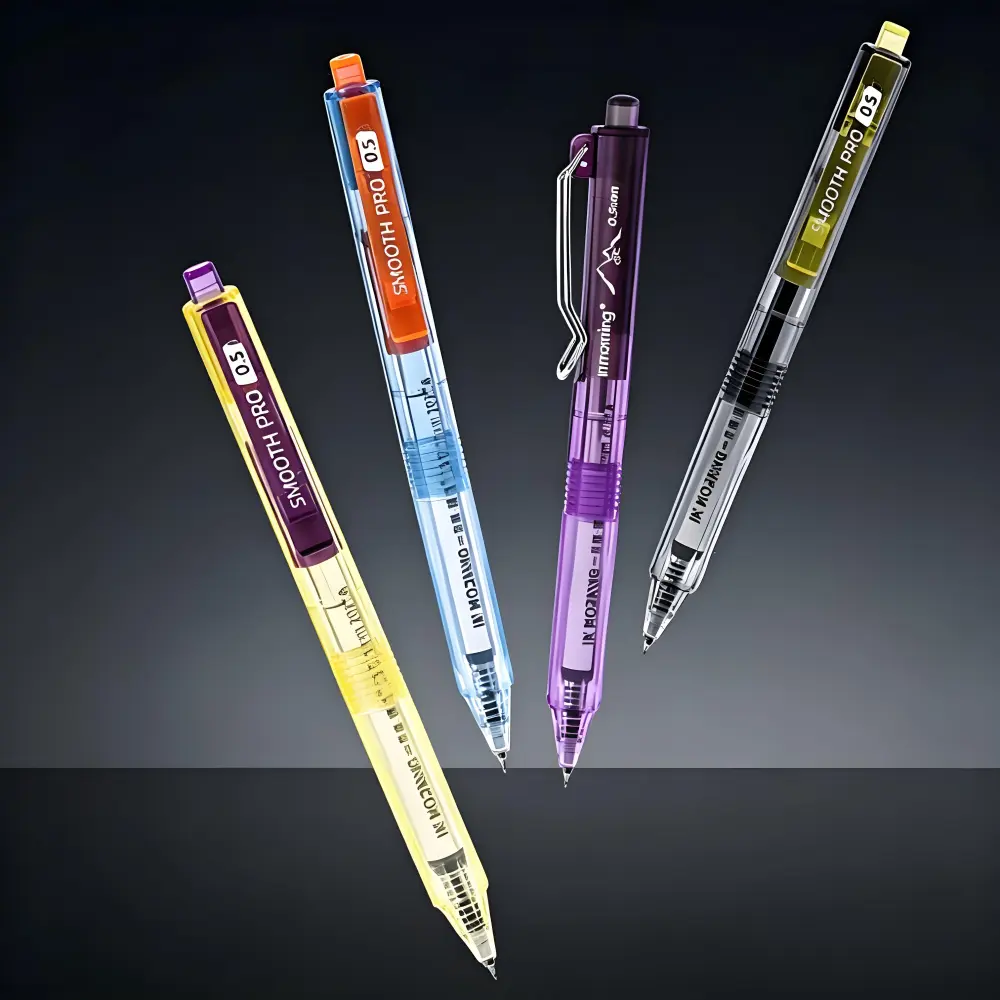 Set 4 Retro Colourful Gel Pens Dopamine Colour Theme Dark Tone Theme Transparent Pen Barrel Minimalist Style Smooth Writing No Smudging Fast Drying Ink DIY Writing Record Large Capacity Black Gel Pens