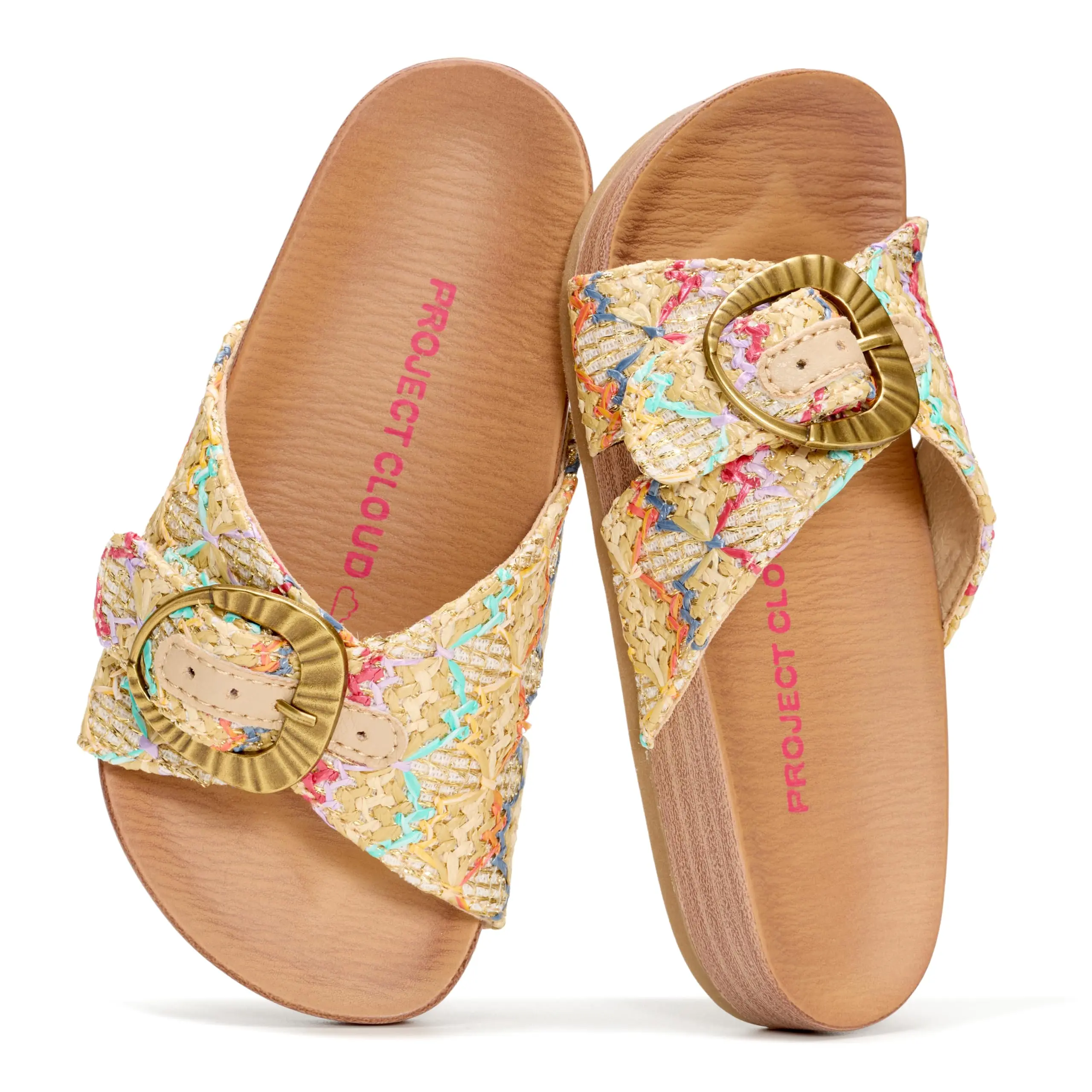 Project Cloud Kids | Eco-Leather Adjustable Buckle Toddler Slides | Plush & Soft Insole | Lightweight | Non-Slip - Beaming Kids