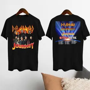 2024 Def Lep/pard And Jou/rney Summer Stadium Tour Shirt, Def Lep/pard Fan Shirt, Jou/rney Band Tour 2024 Shirt, Def Lep/pard And Jou/rney Merch Casual Menswear