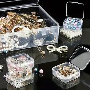 Qlastic Transparent Storage Box Set - Stackable Organizer for Jewelry, Beads, Rings & DIY Crafts | TikTok-Viral #OrganizationHack, Christmas Gift Wrapping Station, NYE Party Supply Keeper, Back-to-School Craft Storage - Portable Hardware & Accessories Con