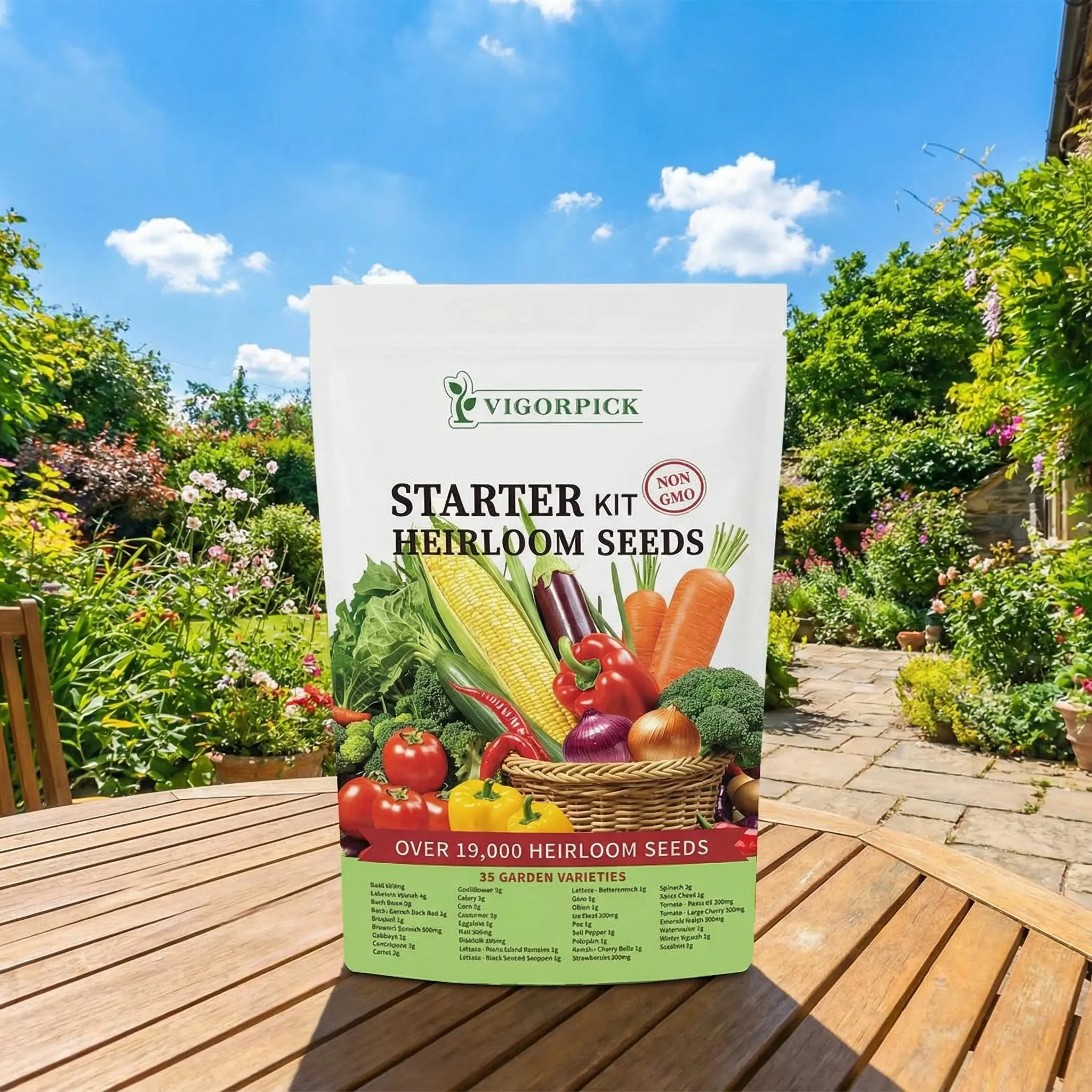 [Flash Sale 50% OFF] Heirloom Seeds Re-sealable Grow Bag Vault - 35-Veggie-Pick All-Season Kit with Garden Vegetables, Sustainable Herbs, Full Sun Plants (Beginner Gardener Home Food-Growing Gift), Grow Bags