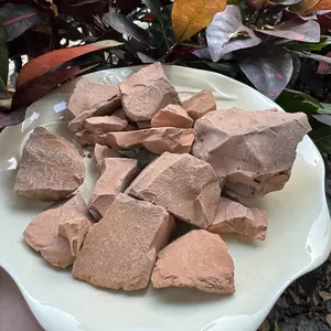 Roasted Red Clay Lump - 100% Natural Kaolin Clay, Food & Cosmetic Grade, Zero Additives, Hard & Crisp Non-Sticky, 4oz (113g) - Ideal for DIY Skincare Masks, Edible Uses & Daily Beauty, Safe & Gentle for All Applications