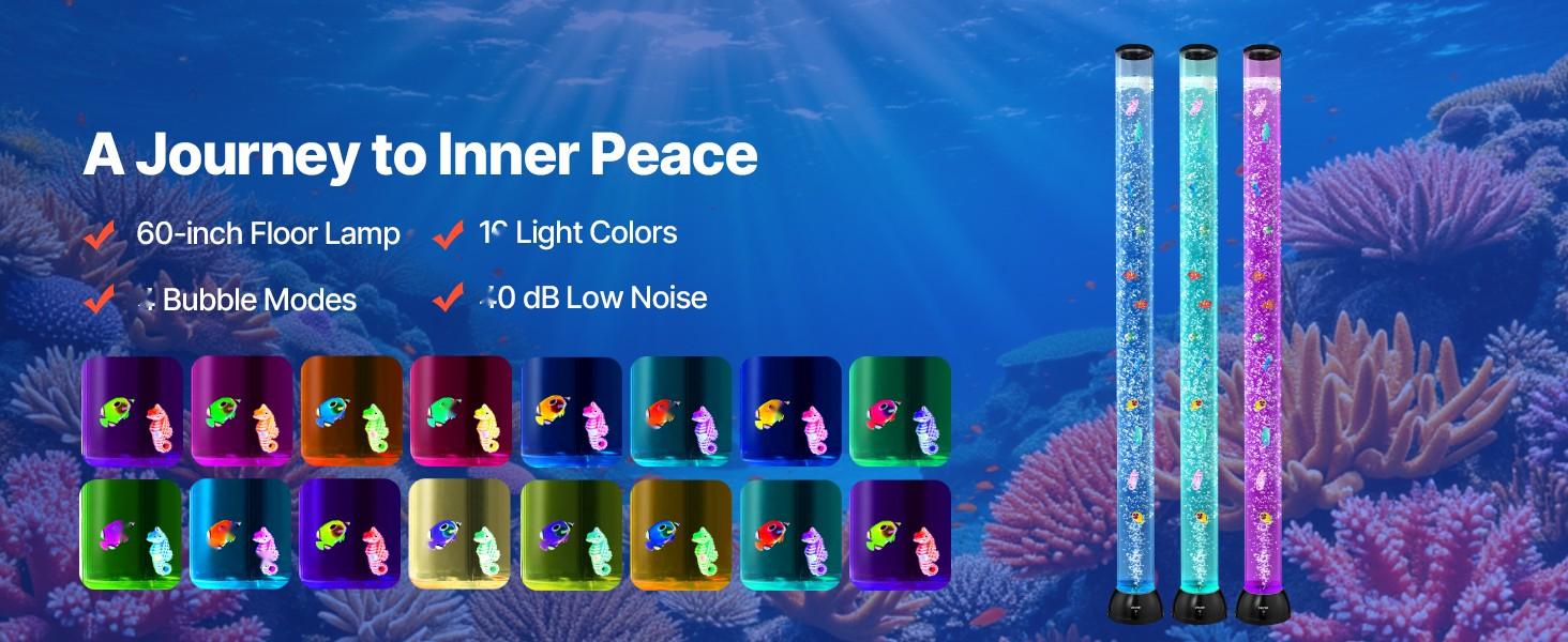 Bubble Tube Lamp 16-Color 5 Foot Sensory Aquarium Lamp For Relaxation Calming Mood Lighting LED Water Feature With Soothing Bubble Tubes For Visual Stimulation In Sensory Rooms Home Decor Nursery And Therapy Bubble Tube Lamp 16-Color 5 Foot Sensory Aquarium Lamp For Relaxation Calming Mood Lighting LED Water Feature With Soothing Bubble Tubes For Visual Stimulation In Sensory Rooms Home Decor Nursery And Therapy