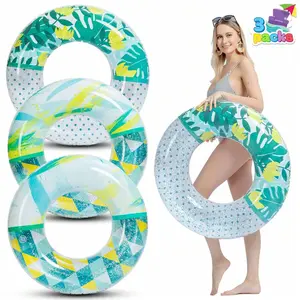 3 Packs Inflatable Pool Floats With Glitters 32.5"(3 Pack), Pool Floaties Tubes For Swimming Pool