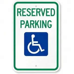 Aluminum Weatherproof Durable Handicap Reserved Parking Sign 8X12 Inch for Home Wall Decor Living Room Bathroom Bedroom Kitchen House