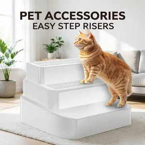 Step-Through Cat Litter Box with Detachable Scrape-Off Pedal – Enclosed Kitty Pan with Easy-Clean Design for Mess-Free & Hygienic Use