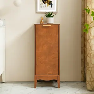 Modern Bathroom Floor Cabinet &Linen cabinet, Naow Slim Small Storage Cabinet, Antique Brass(14.5"*12.6"*35.7")