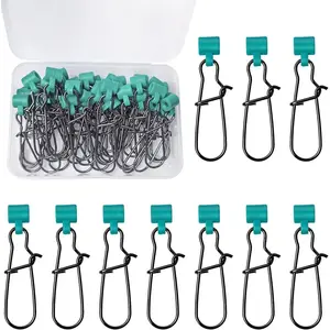 40Pcs Stainless Steel Fishing Line Sinker Slides Catfishing Rig with Duo Lock Snaps Heavy Duty Sinker Slider Swivel Snap Kit for Fishing Tackle