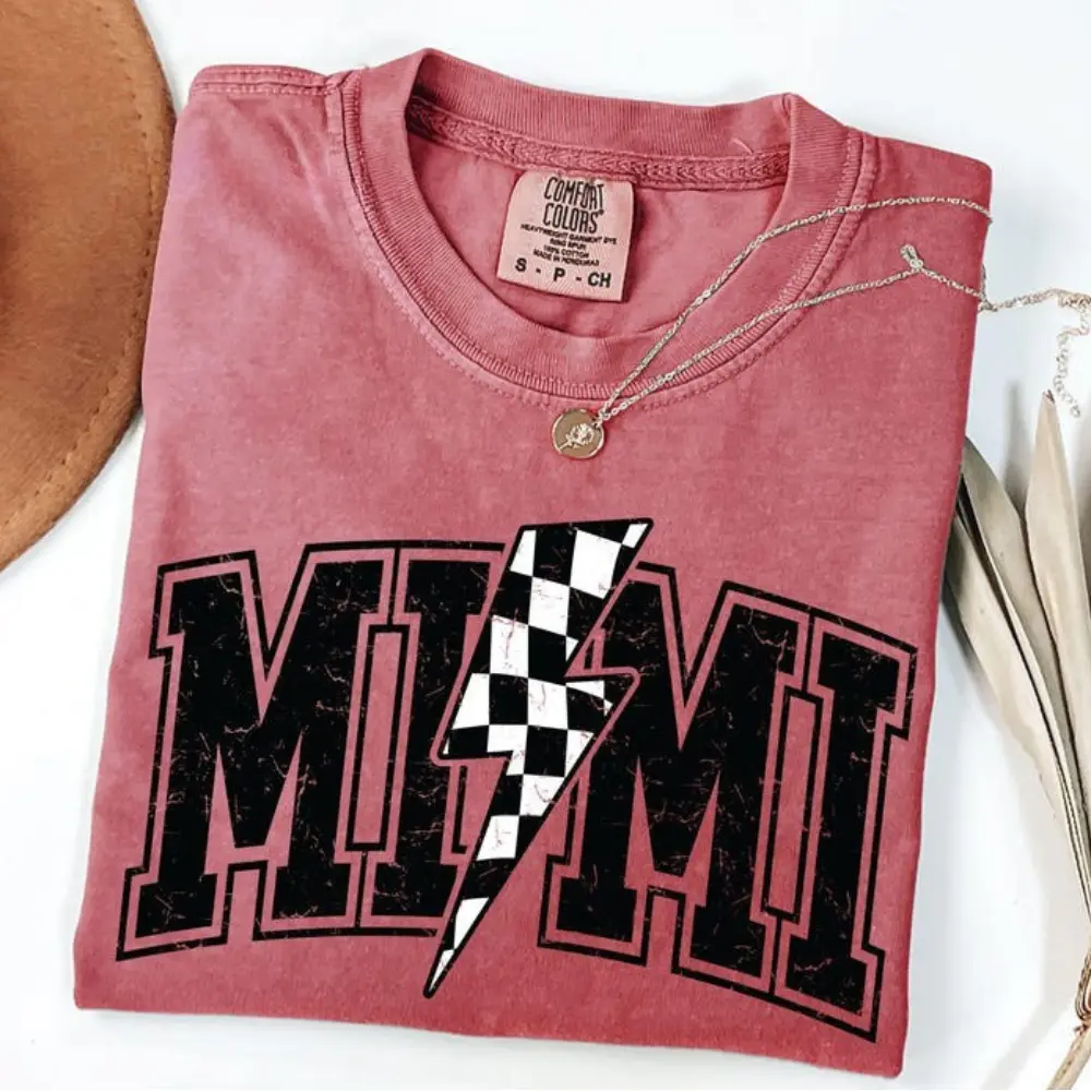 Comfort Colors Checkered Mimi T-Shirt, Retro Mimi Graphic Tee, Grandma TShirt, Trendy Mimi Gift For Women, Grandmother T-Shirt