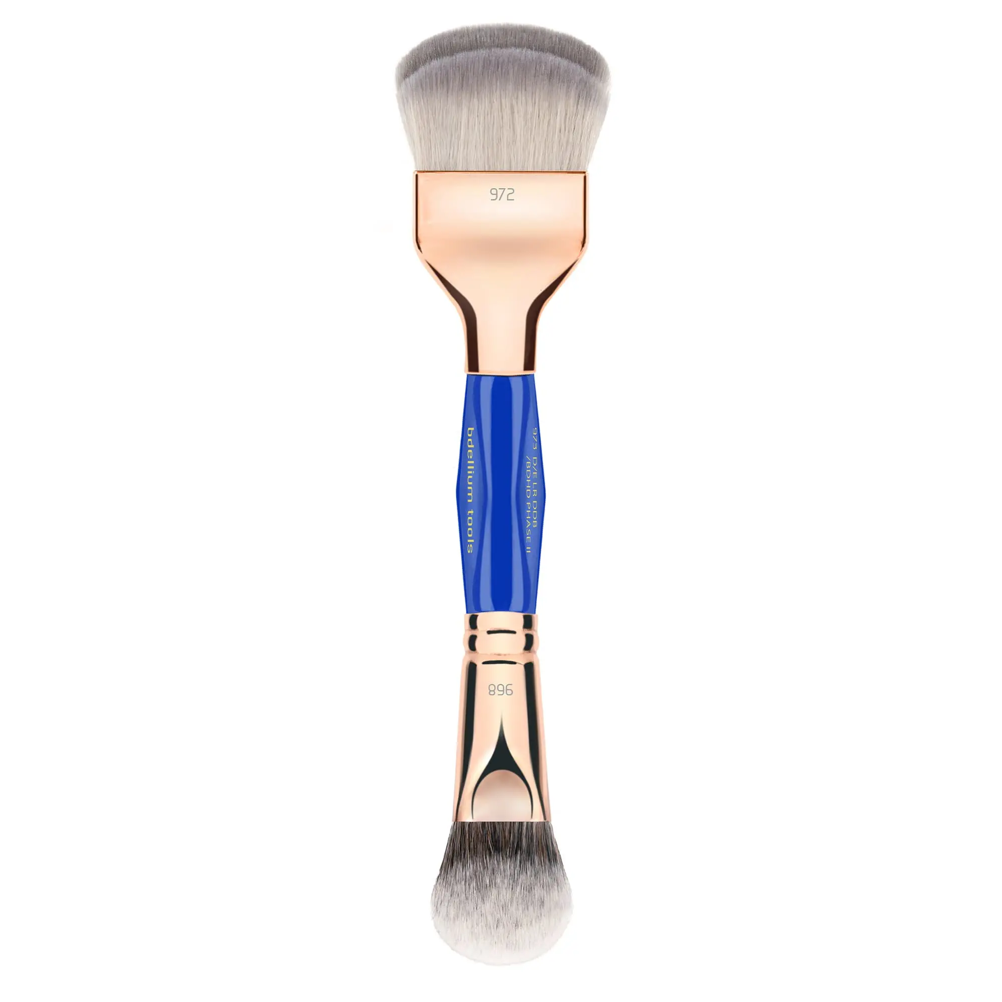 Bdellium Tools Professional Makeup Brush Golden Triangle 973 Double-Ended Large Rounded Double Dome Blender / BDHD Phase II with 972/968 double-ended