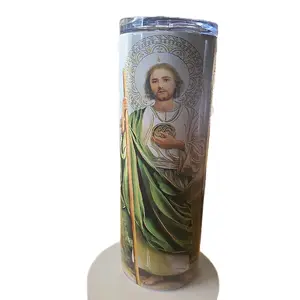 20oz tumbler san judas tadeo de la mejor calidad esta elaborado en sublimacion.
