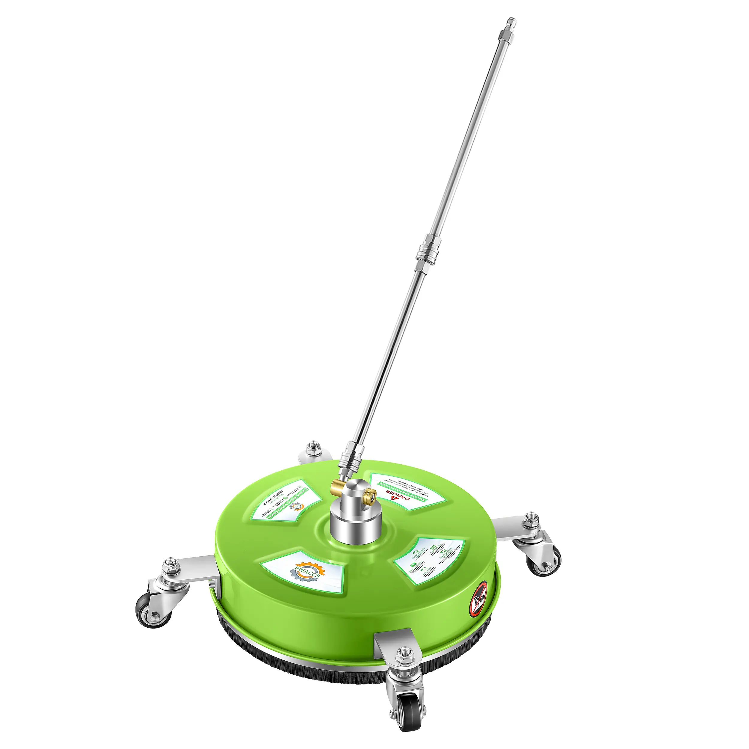 PWACCS 14-in High-Pressure Washer Surface Cleaner, 1/4-in Quick Connect Attachment, Heavy-Duty with Enhanced Mobility Wheels, for Driveways, Patios, Father's Day Gift