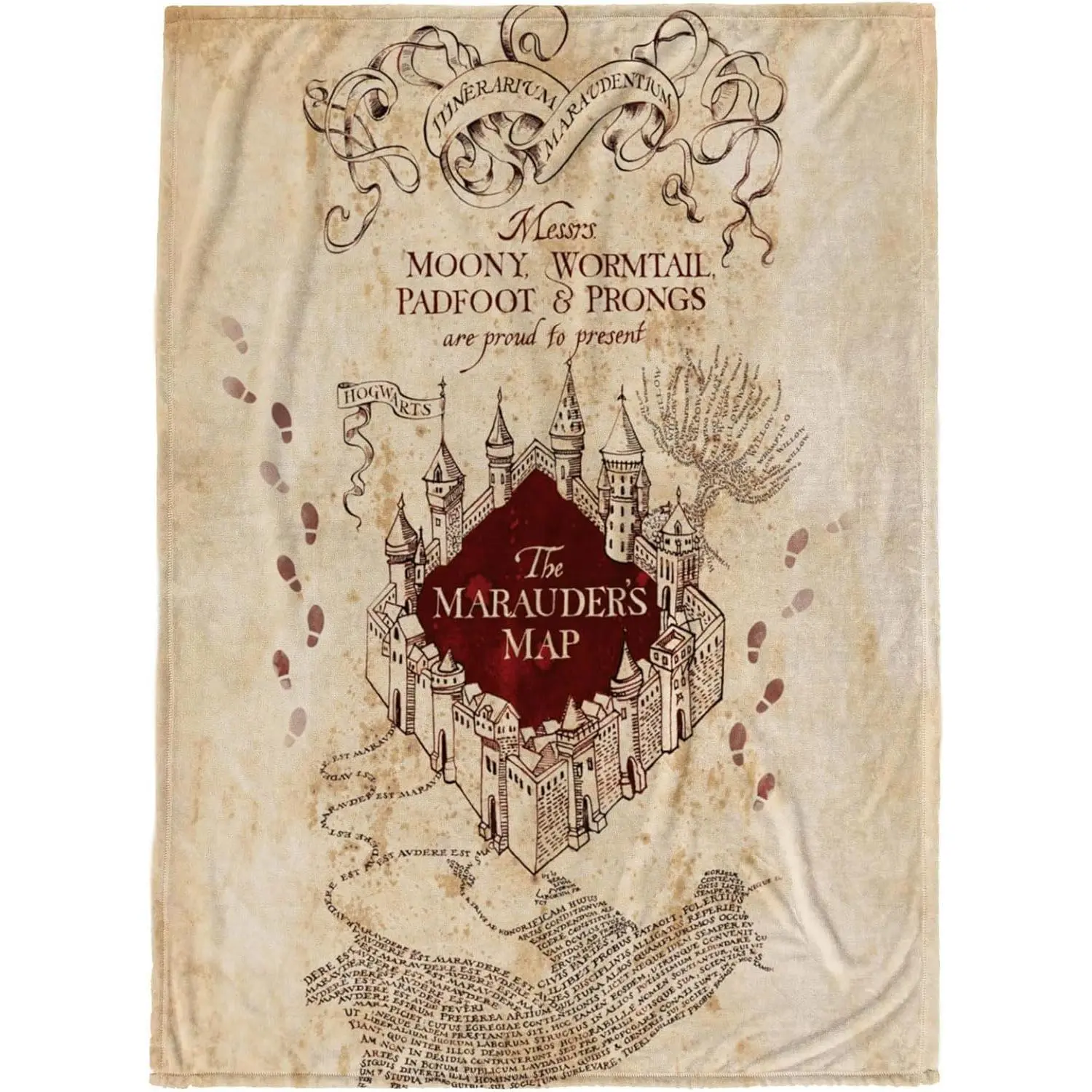 Marauders Map Soft Funny Flannel Material Throw Blanket Multipurpose Office Bedding Blanket PlushThin Warm Napping Blanket for Home Office School Travel Lightweight Anime Quilt Holiday Gift Fans