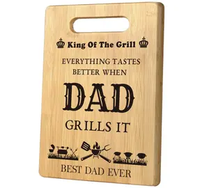 Father‘s Day Gifts for Dad Daddy BBQ Grill Master,Funny Father's Day Ideas for Him Men Grandpa Papa Uncle Brother Husband Anniversary Presents, Dad Birthday Bamboo Cutting Board for Kitchen
