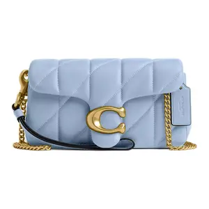 COACH Tabby 18 Classic Logo Quilted Nappa Leather Shoulder Bag for Women