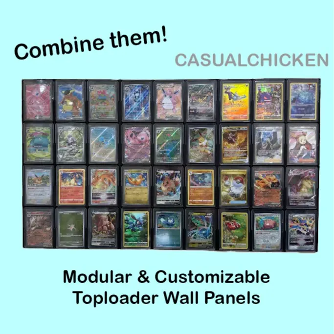 TCG Cards Toploader Wall Display Frame Modular and Customizable (Cards Not Included)
