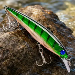 Professional Minnow Lure Kit: Multi-Color Swimbait, Lifelike Artificial Fishing Lures for Fresh & Saltwater, Portable Tackle Set with Various Sizes, High-Quality Gear for Anglers.