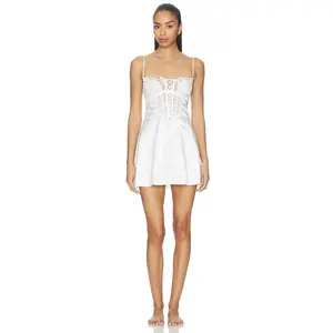 For Love & Lemons Rita Rose Slip Dress in White
