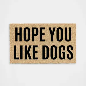 Hope You Like Dogs Handcrafted Flocked Doormat Bold Design for Dog Lovers Custom Made in Tomball TX Durable Textured Mat for Foot Traffic