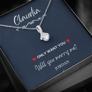 Valentine's Day Proposal Ideas, Will You Marry Me, Will You Be My Wife Proposal Necklace, Beautiful Proposal Gift, Unique Way to Proposal