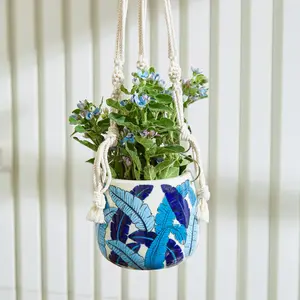 AzureLeaf Hanging Planter with Macrame Plant Hanger
