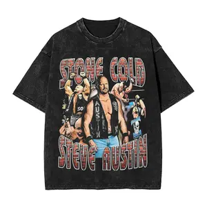 3-16 Stones Colds Steve Austin Wrestling Wrestler T Shirts Washed Cotton Oversize T-Shirts for Men Women Streetwear Tops Tees