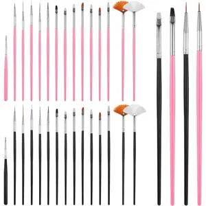 30 count Cake Decorating Brushes, Cookie  Brushes  Safe  Brushs Kit Cookie Decorating Brush  Paints Fondant Brush DIY Tool Set Icing Pastry Brushs for Painting Baking, Black and