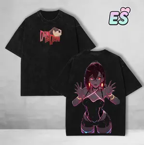 Momo Ayase DanDaDan Anime Double Printed Vintage Washed Tee Unisex Oversize Heavyweight Cotton Manga Graphic Crewneck Soft Tops Natural Shade T-shirt Anime Gift