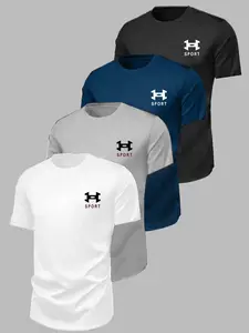 Sport Letter Print Short Sleeve T-Shirt, Quick-Dry Breathable Fabric, Ideal for Running and Daily Wear, Four Basic Colors Available