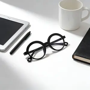 Unisex Full Rim Retro Oversized Cute Round Frame PC Glasses (6-Pack Mixed Styles) - Lightweight, Comfortable, Blue Light Fashion, USA Stock, for Commuting, Attending Classes