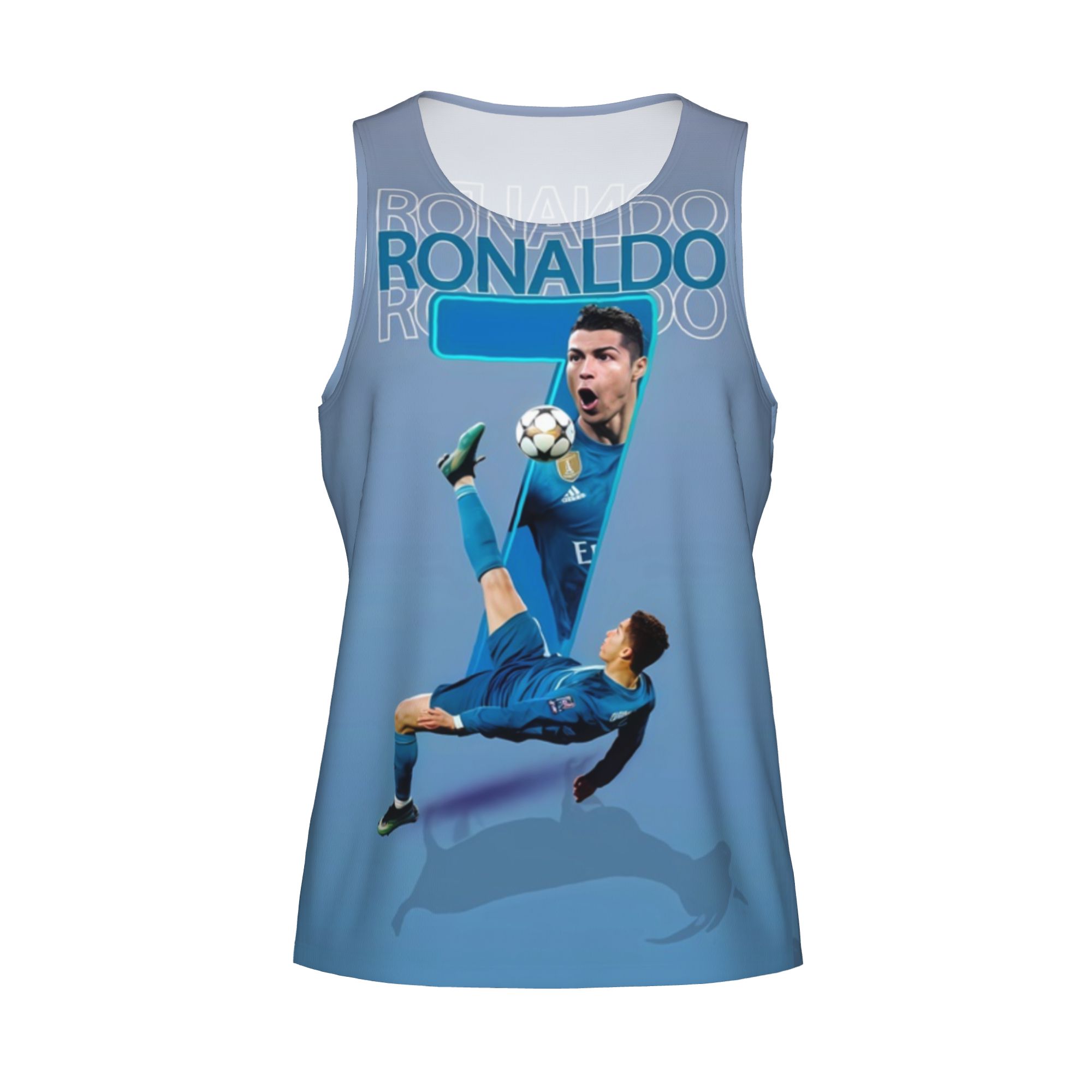Cristiano Ronaldo's legendary bicycle kick printed vest, a must-have for football fans, comfortable for both sports and everyday wear.