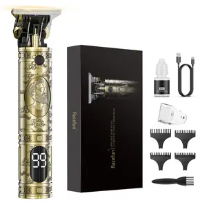 RACEFUN Cordless Professional Hair Clippers & Beard Trimmers with LCD Display Rechargeable USB Charging Kit for Men Women Halloween Haircut Gift Trimmer with  Groin new Electric Hair Trimmer Bronze barber equipment split end trimmer bikini shaver
