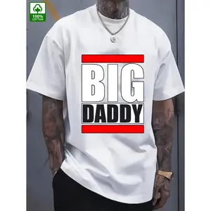 Mens Plus Size Big Daddy Graphic TShirt Loose Fit Street Style Soft Breathable Cotton Shirt