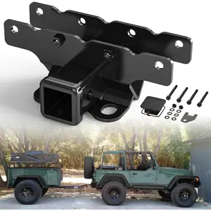 2 Inch Towing Hitch Receiver and Kit Compatible for 2018-2024 Wrangler JL/JLU 2 Door & 4 Door Rear Tow Towing Trailer Hitch Receiver