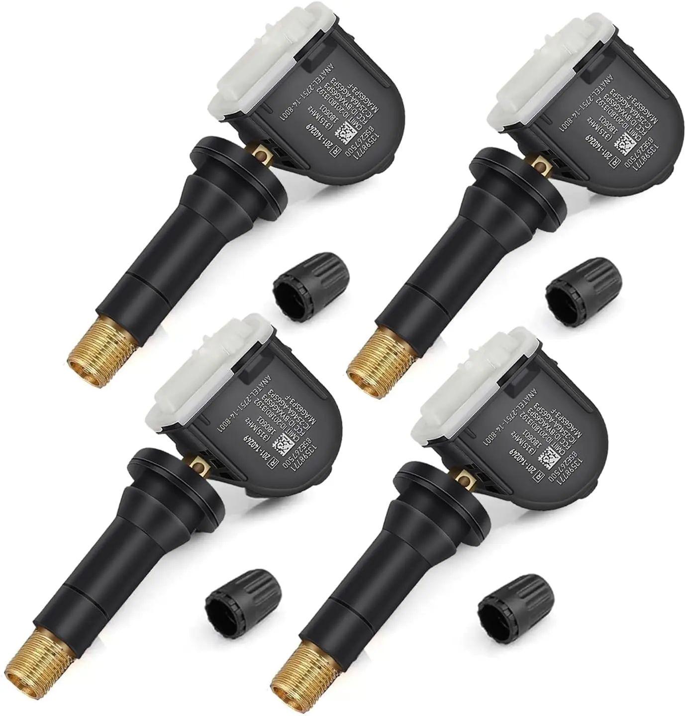 4-Pack GM TPMS Sensors 315MHz for Chevy Silverado GMC Sierra | Pre-Programmed Tire Pressure Sensors, Fits Equinox, Tahoe, Buick & Cadillac, Replaces 13598771 13598772 13586335 13581558