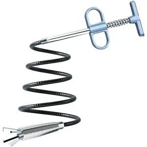 Drain Snake Hair Drain Clog Remover Flexible Grabber Claw Pick Up Reacher Tool, Unclog Sink Drain Cleaner Tool, Toilet Shower Sink Snake With 4 Claws Bendable Hose Pickup Reaching Extra Long(120Inch)