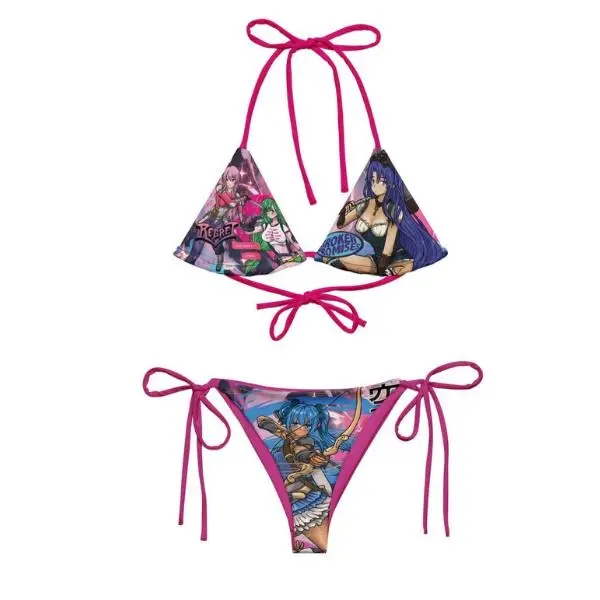 Y2k Pink Anime Shibuya Whirlpool Bikini Set - Stylish Swimwear for Summer Fun!