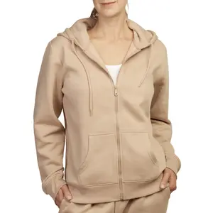 Women’s Fleece Hoodie with Pockets Cotton Long Sleeve Full Zip Sweater Tops for Women Fall Outfits Winter Casual Fashion Womenswear Sweatshirt Solid
