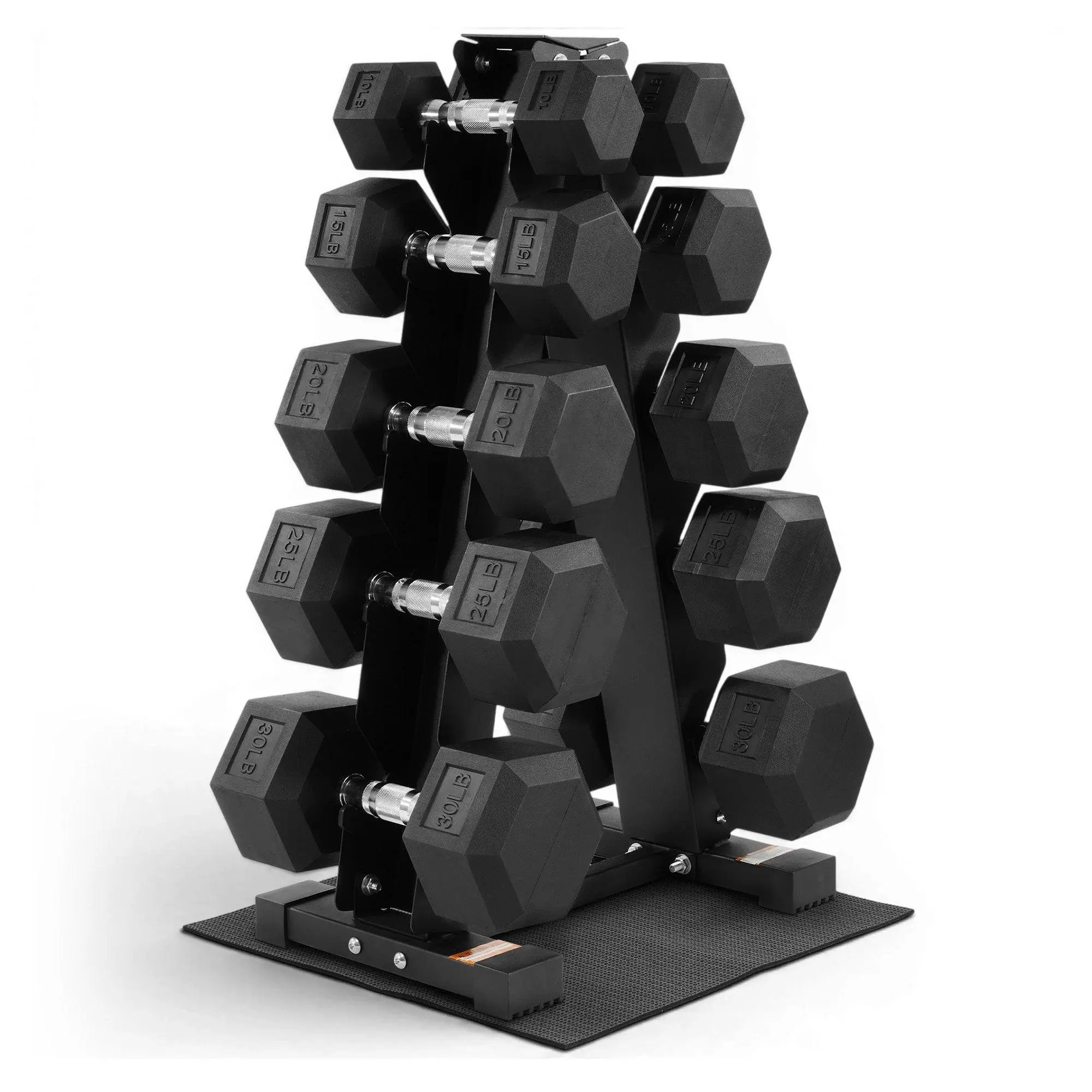 BalanceFrom Dumbbell Weight Set with Storage Rack with Pair of 10, 15, 20, 25, 30 lbs