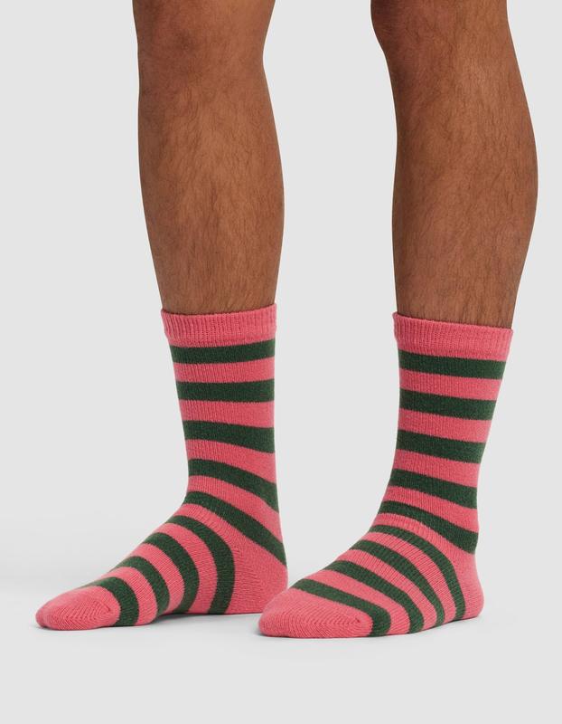 The Striped Plush Lounge Sock - Last Chance