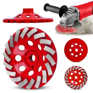 Grinding Wheel 7 Inch for Angle Concrete 24 Segments Cup Grinding Wheel Medium Bond - High Capacity for Concrete Grinding and Masonry Applications