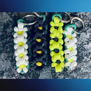 High-Quality Sunflower Paracord Keychain for Durable Everyday Carry