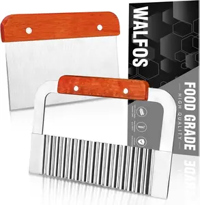 Stainless Steel Wavy & Straight Soap Mold Loaf Cutters, 2 Packs Soap Cutter for Soap, Garnish, Potato, Vegetable & Cake, Silver