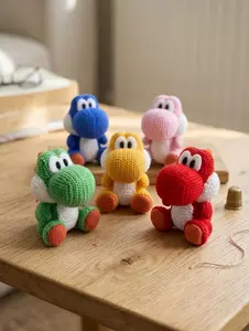 Crochet Yoshi Plush | Handmade Amigurumi Dinosaur Toy | Cute Gamer Gift | Colorful Stuffed Animal Decor