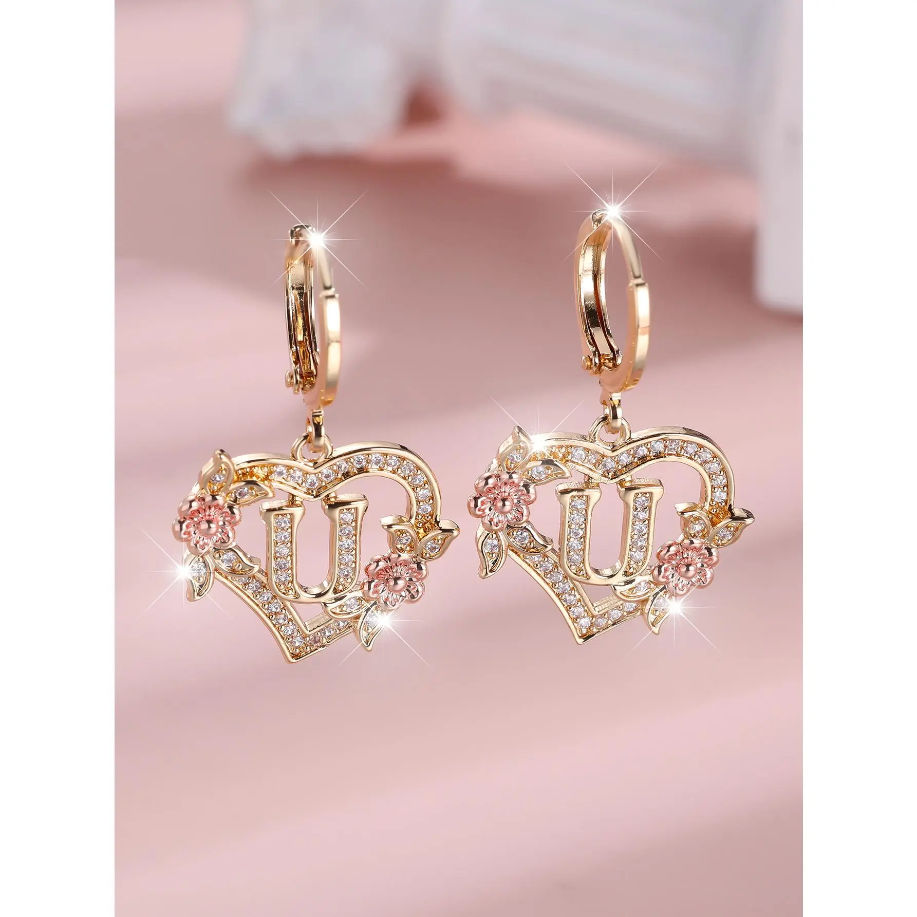 Gold+Rose Gold White Diamond U