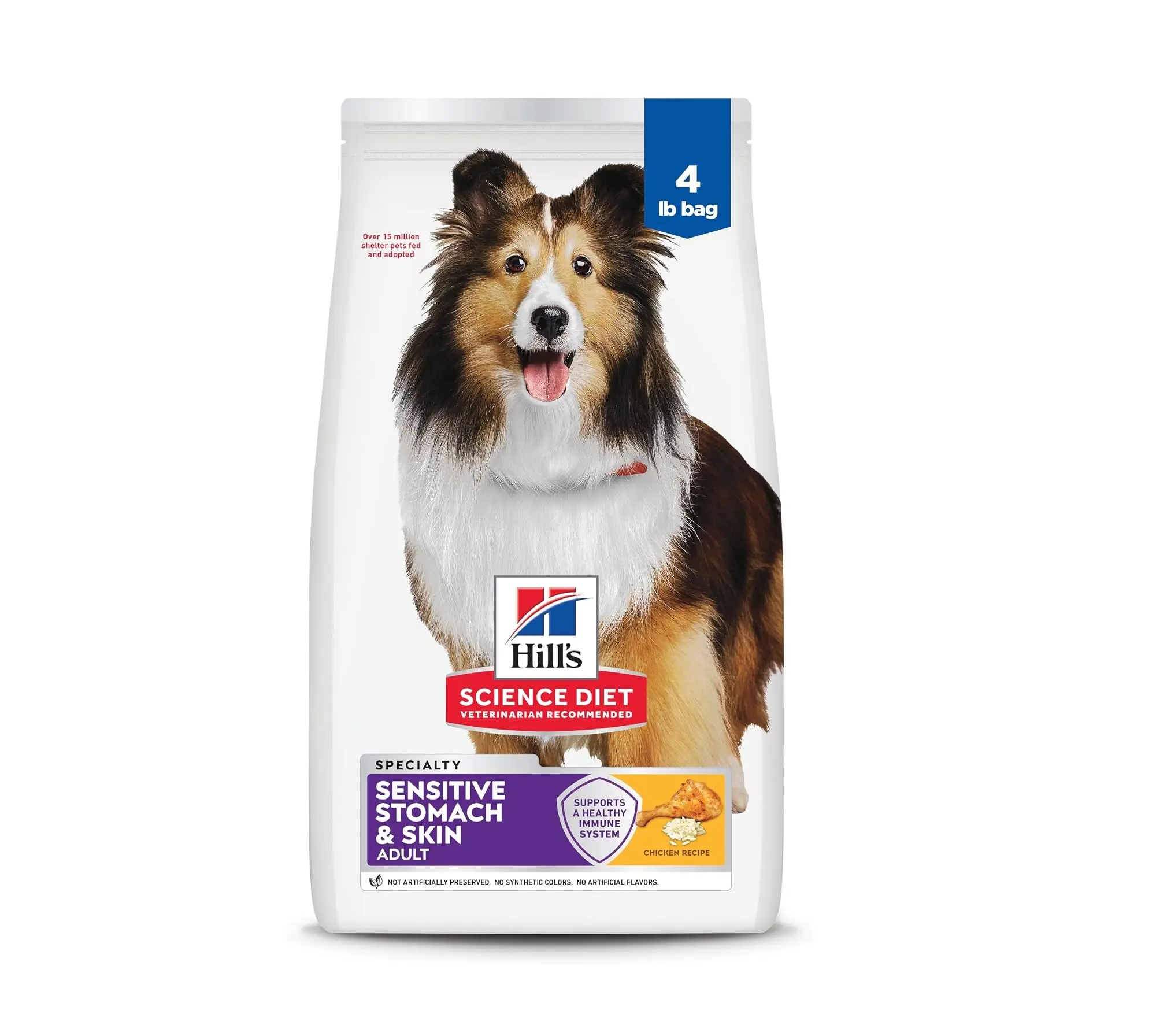 Hill's Science Diet Adult Sensitive Stomach & Skin Dry Dog Food, Chicken, 4 lb. Bag