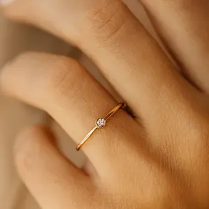 October Birthstone Pink Tourmaline and Opal – Gold Filled Stacking Ring