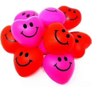 4E's Novelty 24-Pack Heart Stress Balls – 1.5” Mini Red Heart Stress Balls for Valentines Day